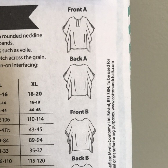 Cotton & Chalk Kimona Tops Sewing Pattern The Holiday Set sz 6-20 (US 4-18) NWT - Picture 5 of 8